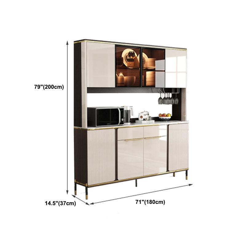 Glam -dressoir kaststeen en gemanipuleerd houten eetbuffet