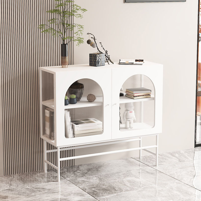 Bouchon moderne avec portes en verre Serveur de restauration intérieure avec cadre métallique