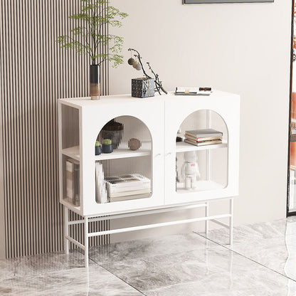 Bouchon moderne avec portes en verre Serveur de restauration intérieure avec cadre métallique