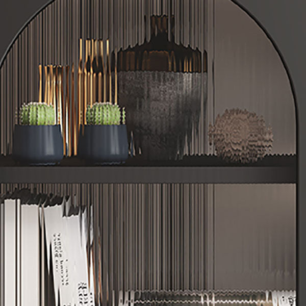 Bouchon moderne avec portes en verre Serveur de restauration intérieure avec cadre métallique