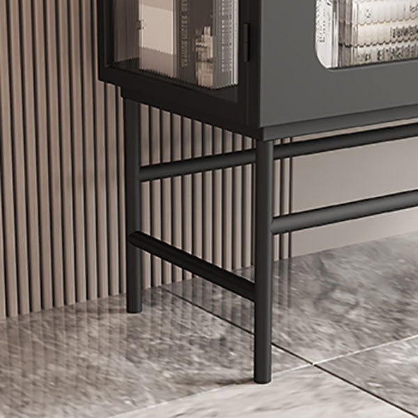 Bouchon moderne avec portes en verre Serveur de restauration intérieure avec cadre métallique