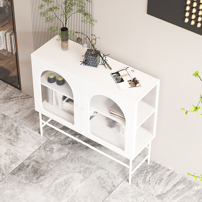 Bouchon moderne avec portes en verre Serveur de restauration intérieure avec cadre métallique