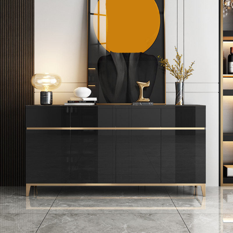 Support de buffet glam avec des tiroirs en bois et buffet en pierre