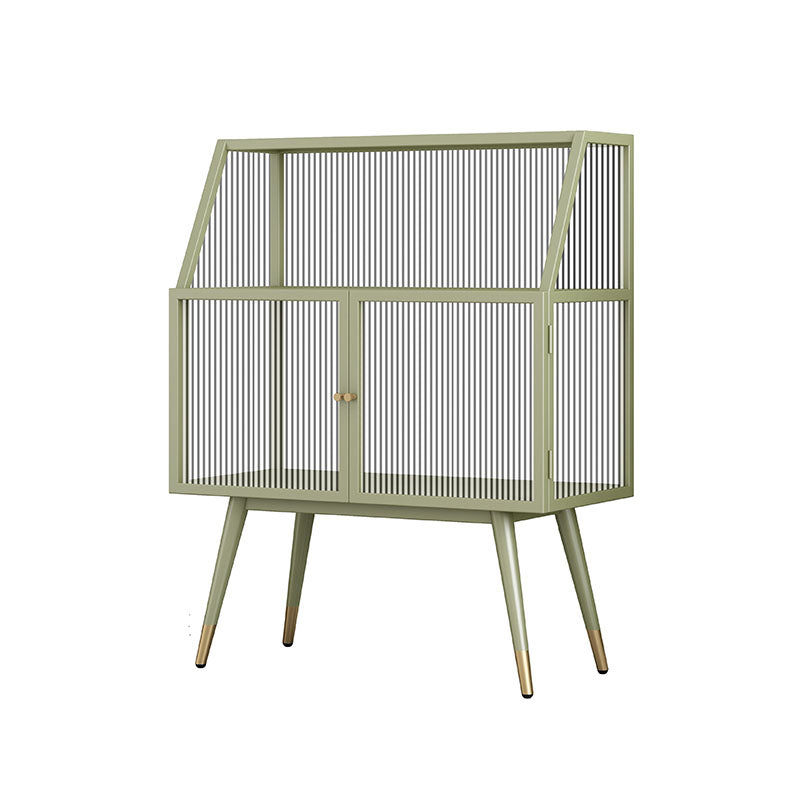 Matte Finish Glam Dining Server Kitchen Sideboard with Glass Doors Clearhalo 'buffet_sideboard' 'Buffets & Sideboards' 'furn' 'furn_buffet_sideboard' 'Furniture' 'Kitchen & Dining Furniture' 5960182