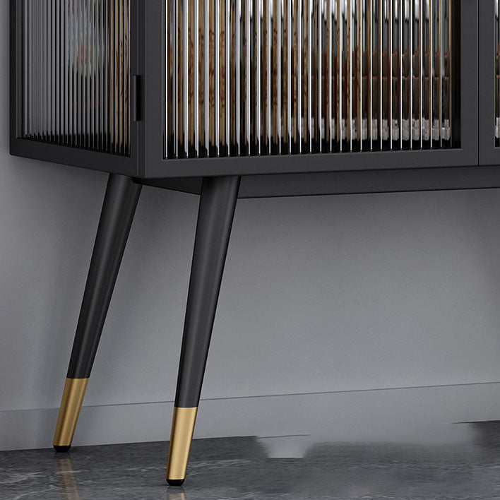 Matte Finish Glam Dining Server Kitchen Sideboard with Glass Doors Clearhalo 'buffet_sideboard' 'Buffets & Sideboards' 'furn' 'furn_buffet_sideboard' 'Furniture' 'Kitchen & Dining Furniture' 5960183