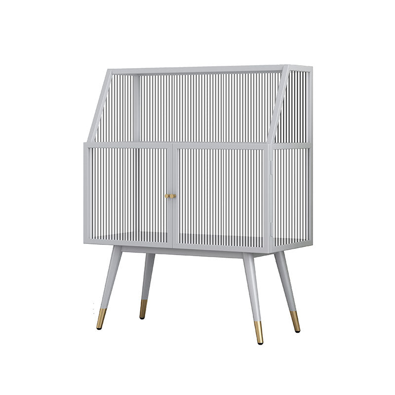 Matte Finish Glam Dining Server Kitchen Sideboard with Glass Doors Clearhalo 'buffet_sideboard' 'Buffets & Sideboards' 'furn' 'furn_buffet_sideboard' 'Furniture' 'Kitchen & Dining Furniture' 5960188