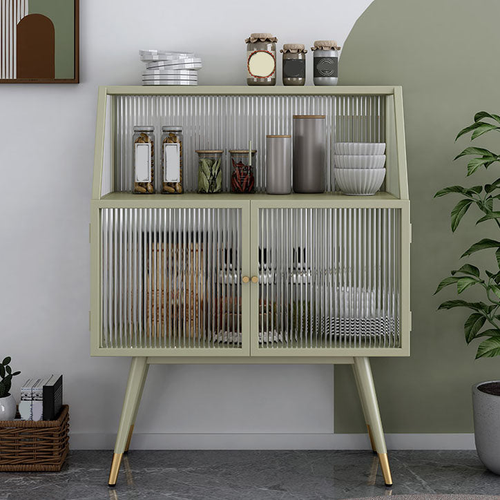 Matte Finish Glam Dining Server Kitchen Sideboard with Glass Doors Clearhalo 'buffet_sideboard' 'Buffets & Sideboards' 'furn' 'furn_buffet_sideboard' 'Furniture' 'Kitchen & Dining Furniture' 5960190