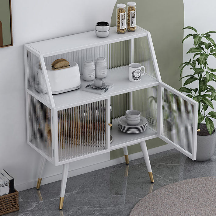 Matte Finish Glam Dining Server Kitchen Sideboard with Glass Doors Clearhalo 'buffet_sideboard' 'Buffets & Sideboards' 'furn' 'furn_buffet_sideboard' 'Furniture' 'Kitchen & Dining Furniture' 5960191