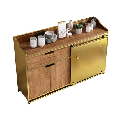 Modern Engineered Wood Sideboard Sliding Doors Sideboard for Living Room Gold Clearhalo 'buffet_sideboard' 'Buffets & Sideboards' 'furn' 'furn_buffet_sideboard' 'Furniture' 'Kitchen & Dining Furniture' 5960220