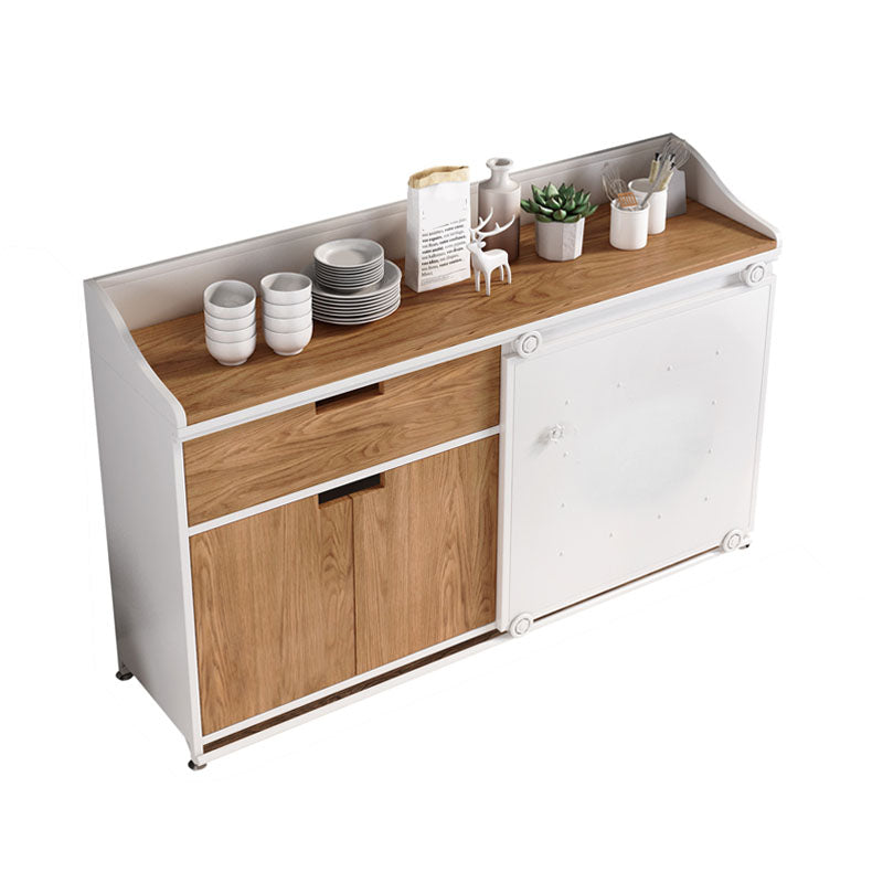 Modern Engineered Wood Sideboard Sliding Doors Sideboard for Living Room White Clearhalo 'buffet_sideboard' 'Buffets & Sideboards' 'furn' 'furn_buffet_sideboard' 'Furniture' 'Kitchen & Dining Furniture' 5960224