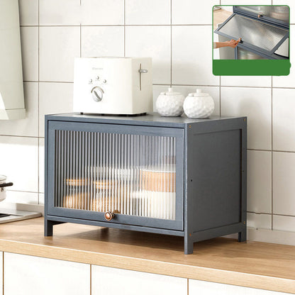 Puertas de vidrio gris Servidor de comedor Servidor de bambú contemporáneo para cocina