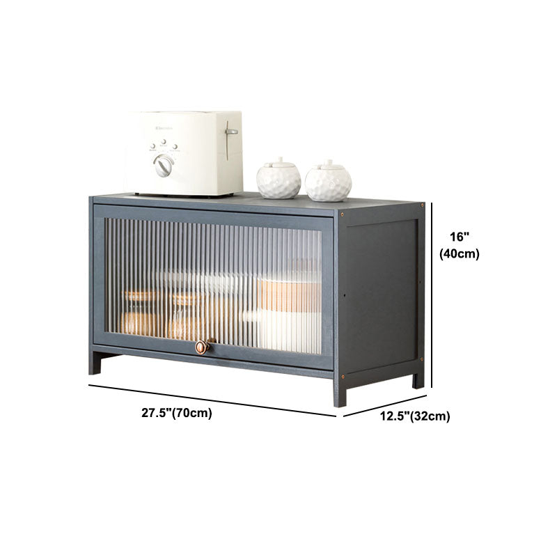 Puertas de vidrio gris Servidor de comedor Servidor de bambú contemporáneo para cocina