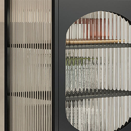 Server da pranzo interno moderno con porte di vetro Finitura lucidata in metallo