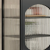 Serveur de restauration intérieure moderne avec portes en verre.