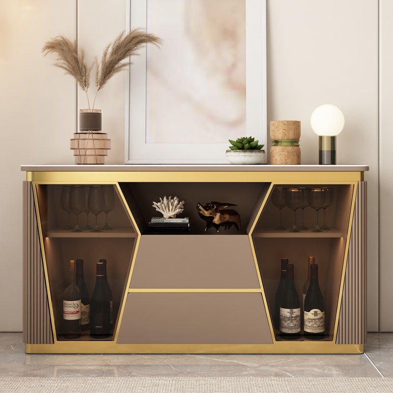 2-Door Dining Buffet Glam Buffet Sideboard with Drawers for Kitchen Clearhalo 'buffet_sideboard' 'Buffets & Sideboards' 'furn' 'furn_buffet_sideboard' 'Furniture' 'Kitchen & Dining Furniture' 5960389