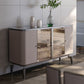 Sideboard a buffet in pietra e legno con supporto a buffet glam del cassetto