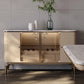 Sideboard a buffet in pietra e legno con supporto a buffet glam del cassetto