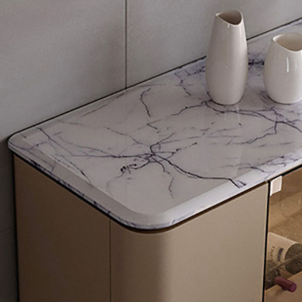 Sideboard a buffet in pietra e legno con supporto a buffet glam del cassetto