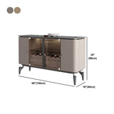 Sideboard a buffet in pietra e legno con supporto a buffet glam del cassetto