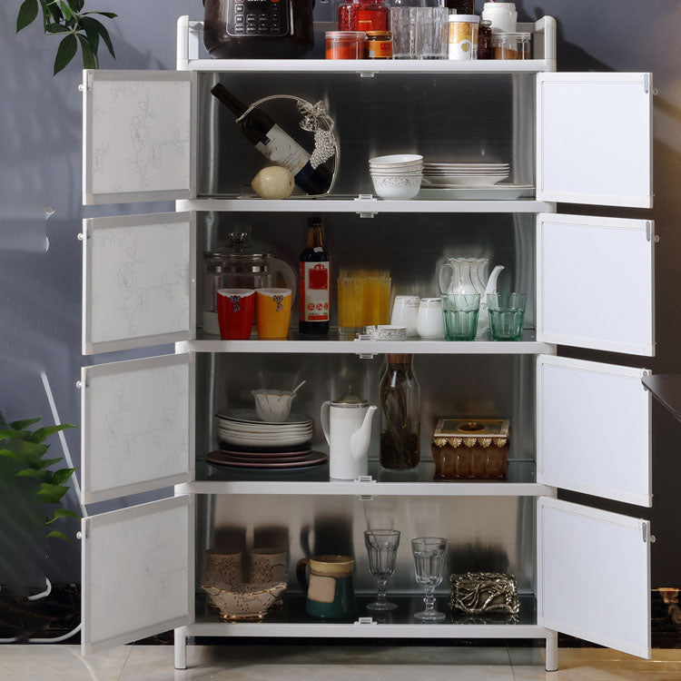 Aparador de metal con puertas de vidrio Servidor de comedor moderno para el hogar