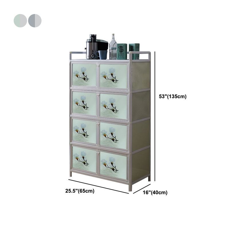 Aparador de metal con puertas de vidrio Servidor de comedor moderno para el hogar