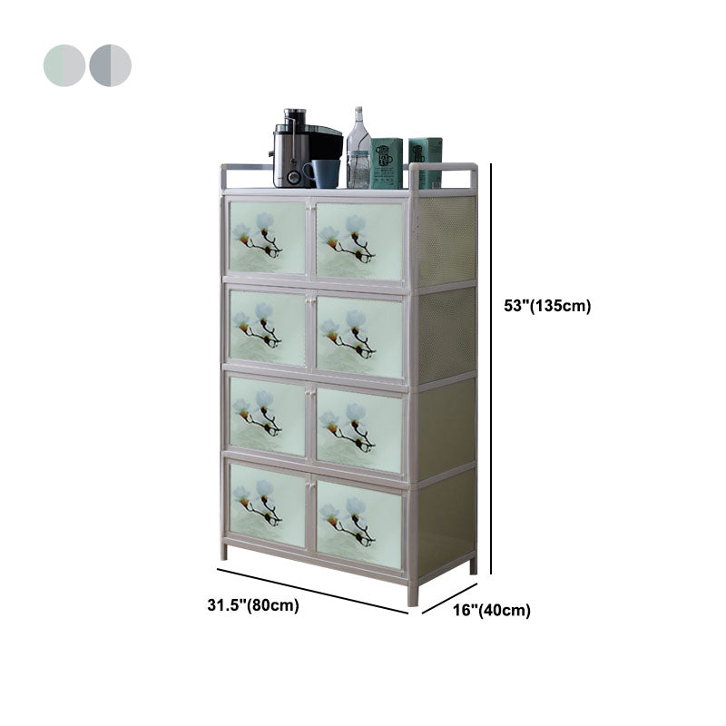 Aparador de metal con puertas de vidrio Servidor de comedor moderno para el hogar