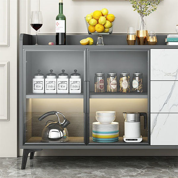 Buffet en bois d'ingénierie Stand de buffet contemporain pour salle à manger