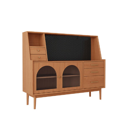 Modern Pine Solid Wood Sideboard Adjustable Shelving Sideboard with 5 Drawers