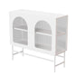 Contemporary Glass Doors Storage Sideboard Metal 2-Door Sideboard White Clearhalo 'buffet_sideboard' 'Buffets & Sideboards' 'furn' 'furn_buffet_sideboard' 'Furniture' 'Kitchen & Dining Furniture' 5960527
