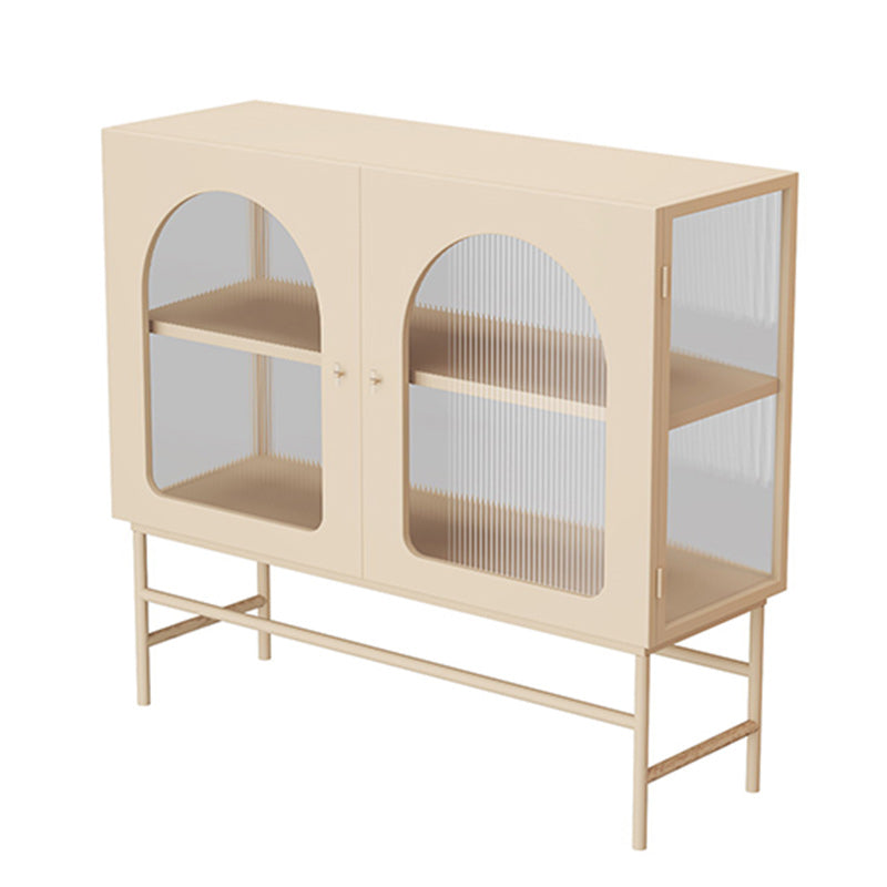 Contemporary Glass Doors Storage Sideboard Metal 2-Door Sideboard Yellow Clearhalo 'buffet_sideboard' 'Buffets & Sideboards' 'furn' 'furn_buffet_sideboard' 'Furniture' 'Kitchen & Dining Furniture' 5960529