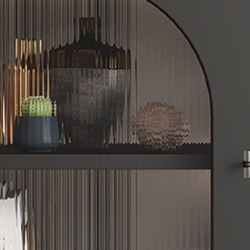 Contemporary Glass Doors Storage Sideboard Metal 2-Door Sideboard Clearhalo 'buffet_sideboard' 'Buffets & Sideboards' 'furn' 'furn_buffet_sideboard' 'Furniture' 'Kitchen & Dining Furniture' 5960535