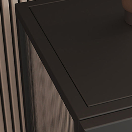 Contemporary Glass Doors Storage Sideboard Metal 2-Door Sideboard Clearhalo 'buffet_sideboard' 'Buffets & Sideboards' 'furn' 'furn_buffet_sideboard' 'Furniture' 'Kitchen & Dining Furniture' 5960536