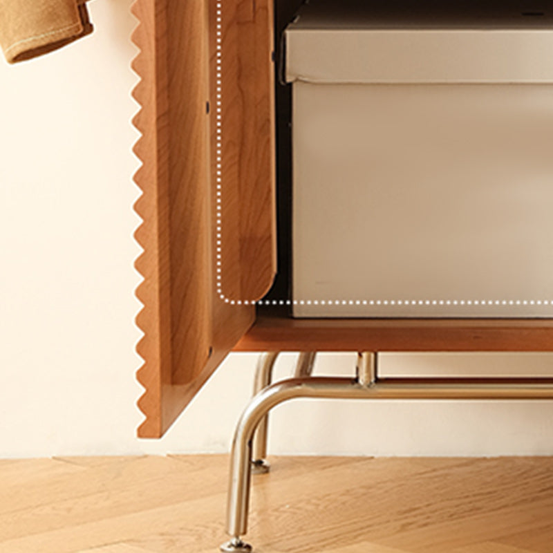 Porte scorrevoli in vetro Sideboard a buffet in legno massiccio moderno con 2 cassetti