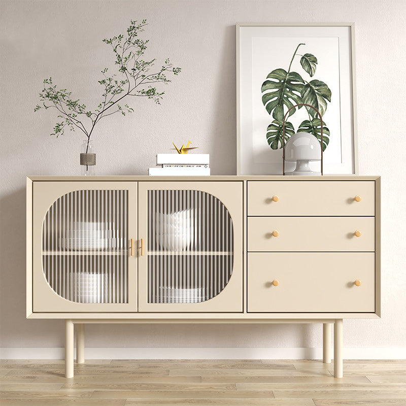 Beige Contemporary Dining Buffet Kitchen Sideboard with Cabinets Clearhalo 'buffet_sideboard' 'Buffets & Sideboards' 'furn' 'furn_buffet_sideboard' 'Furniture' 'Kitchen & Dining Furniture' 5960575