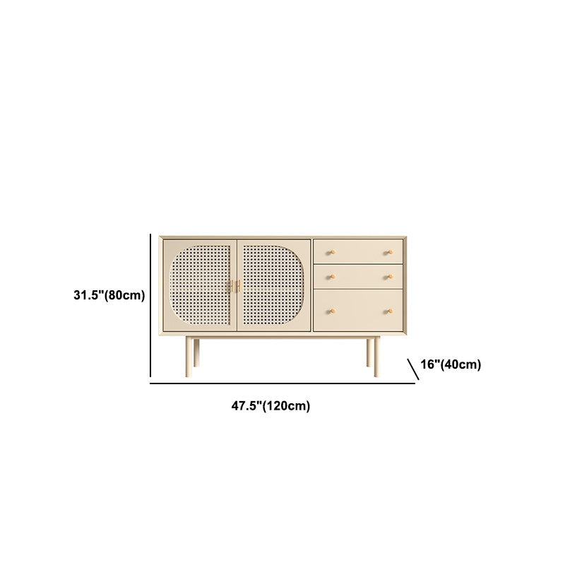 Beige Contemporary Dining Buffet Kitchen Sideboard with Cabinets Clearhalo 'buffet_sideboard' 'Buffets & Sideboards' 'furn' 'furn_buffet_sideboard' 'Furniture' 'Kitchen & Dining Furniture' 5960584