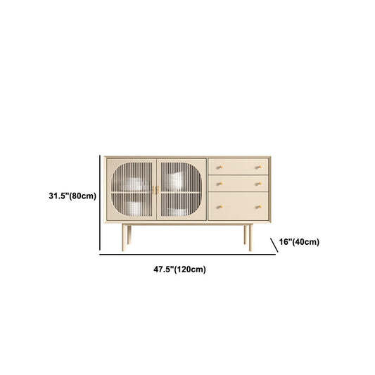 Beige Contemporary Dining Buffet Kitchen Sideboard with Cabinets Clearhalo 'buffet_sideboard' 'Buffets & Sideboards' 'furn' 'furn_buffet_sideboard' 'Furniture' 'Kitchen & Dining Furniture' 5960585