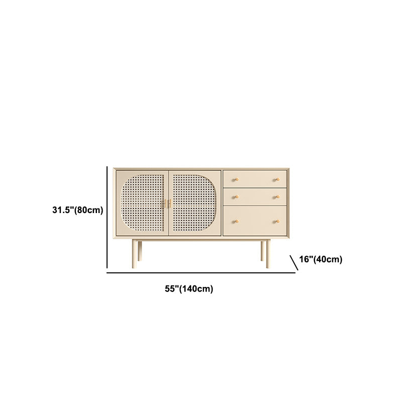 Beige Contemporary Dining Buffet Kitchen Sideboard with Cabinets Clearhalo 'buffet_sideboard' 'Buffets & Sideboards' 'furn' 'furn_buffet_sideboard' 'Furniture' 'Kitchen & Dining Furniture' 5960586