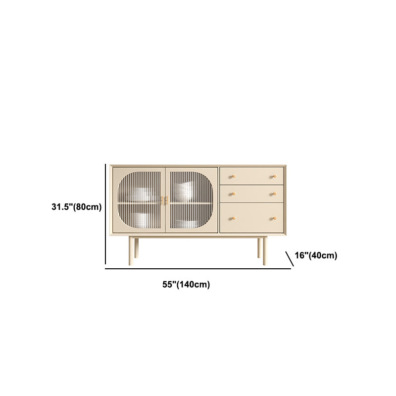 Beige Contemporary Dining Buffet Kitchen Sideboard with Cabinets Clearhalo 'buffet_sideboard' 'Buffets & Sideboards' 'furn' 'furn_buffet_sideboard' 'Furniture' 'Kitchen & Dining Furniture' 5960587
