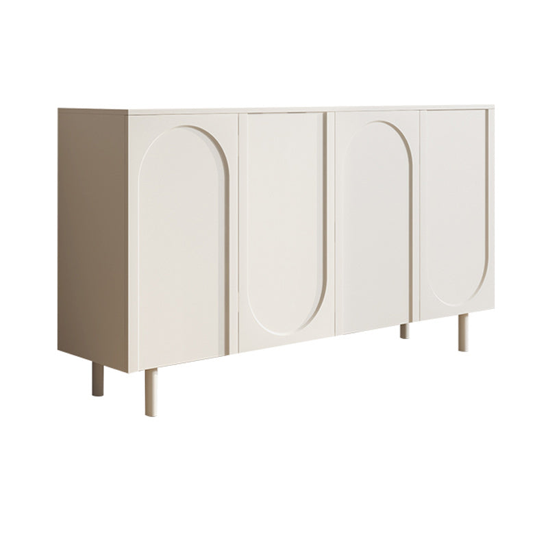 Contemporary White Wood Buffet Sideboard Adjustable Shelving Sideboard 55"L x 14"W x 37"H Clearhalo 'buffet_sideboard' 'Buffets & Sideboards' 'furn' 'furn_buffet_sideboard' 'Furniture' 'Kitchen & Dining Furniture' 5960594