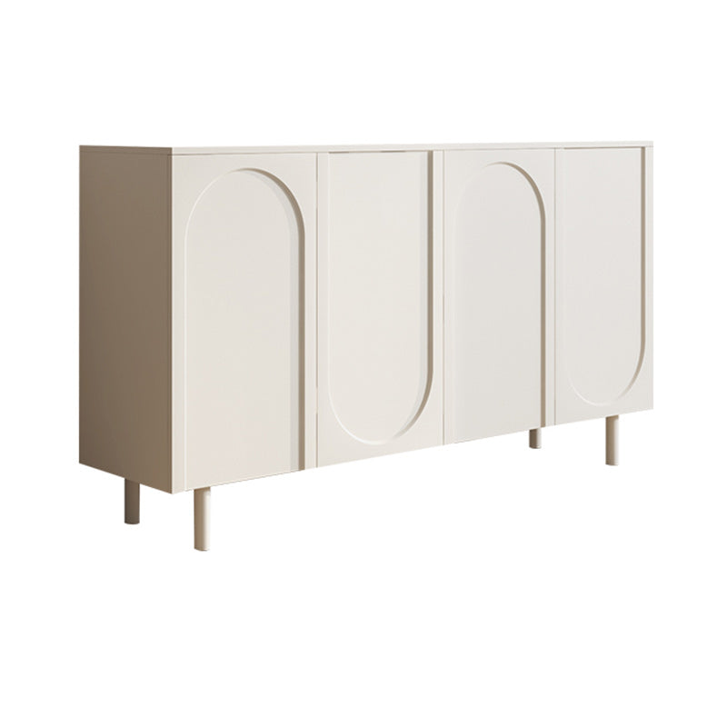 Contemporary White Wood Buffet Sideboard Adjustable Shelving Sideboard 63"L x 14"W x 37"H Clearhalo 'buffet_sideboard' 'Buffets & Sideboards' 'furn' 'furn_buffet_sideboard' 'Furniture' 'Kitchen & Dining Furniture' 5960596