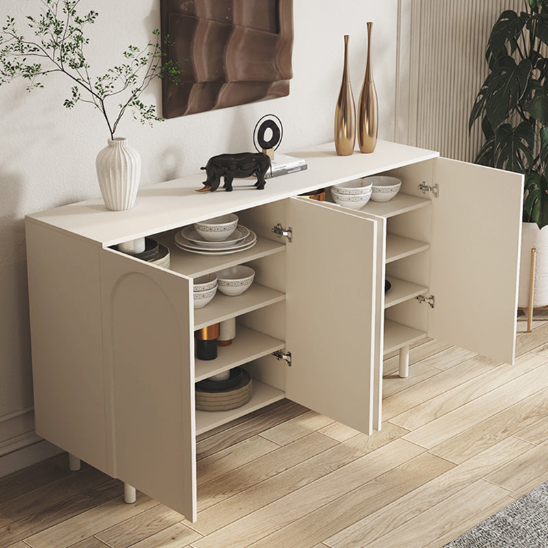 Contemporary White Wood Buffet Sideboard Adjustable Shelving Sideboard Clearhalo 'buffet_sideboard' 'Buffets & Sideboards' 'furn' 'furn_buffet_sideboard' 'Furniture' 'Kitchen & Dining Furniture' 5960602