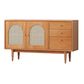 Solid Wood Sideboard with 3-Drawers Modern Adjustable Shelving Sideboard