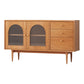 Solid Wood Sideboard with 3-Drawers Modern Adjustable Shelving Sideboard