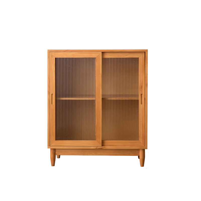 Pine Solid Wood Sideboard Contemporary Sliding Door Dining Server 31"L x 16"W x 37"H Brown Clearhalo 'buffet_sideboard' 'Buffets & Sideboards' 'furn' 'furn_buffet_sideboard' 'Furniture' 'Kitchen & Dining Furniture' 5960628