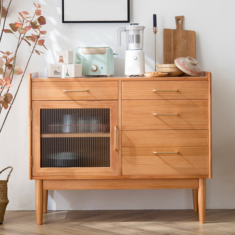 4-Drawer-Speiseserver zeitgenössischer Kiefer Massivholz Sideboard