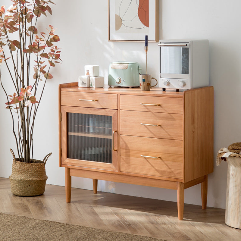 4-Drawer-Speiseserver zeitgenössischer Kiefer Massivholz Sideboard