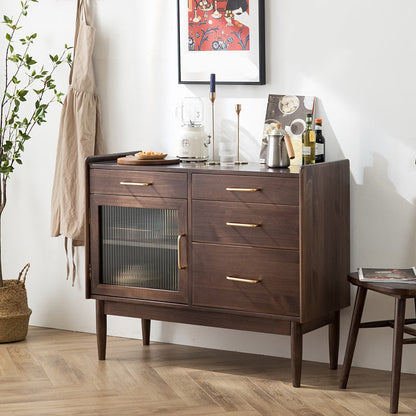 4-Drawer-Speiseserver zeitgenössischer Kiefer Massivholz Sideboard