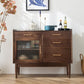 4-Drawer-Speiseserver zeitgenössischer Kiefer Massivholz Sideboard