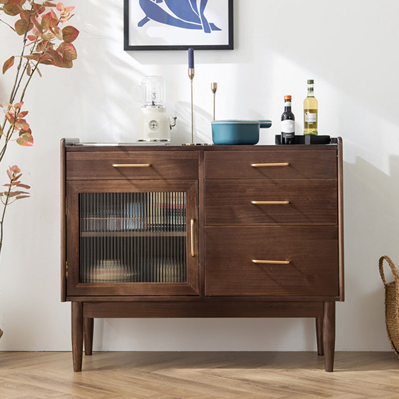 4-Drawer-Speiseserver zeitgenössischer Kiefer Massivholz Sideboard