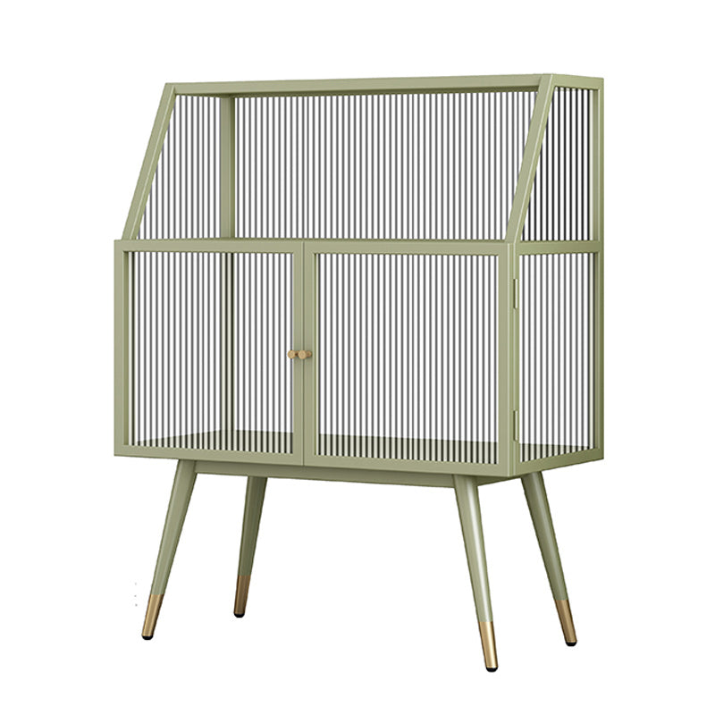 Matte Finish Glass Dining Buffet Modern Indoor Sideboard with Cabinets Beige Clearhalo 'buffet_sideboard' 'Buffets & Sideboards' 'furn' 'furn_buffet_sideboard' 'Furniture' 'Kitchen & Dining Furniture' 5960715